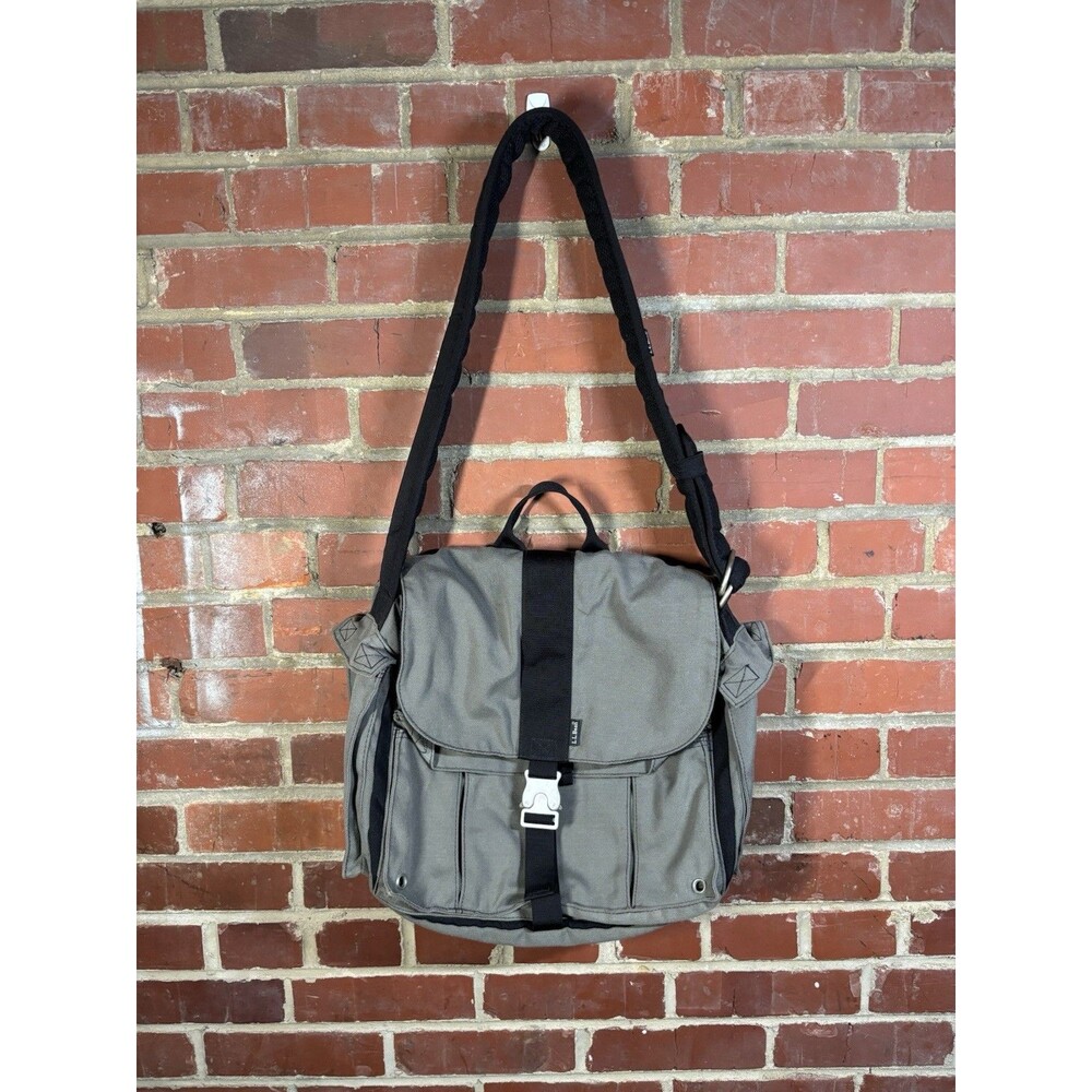 Vintage Y2k L.L.Bean Messenger Bag Shoulder Travel Crossbody Gray Carry Handle